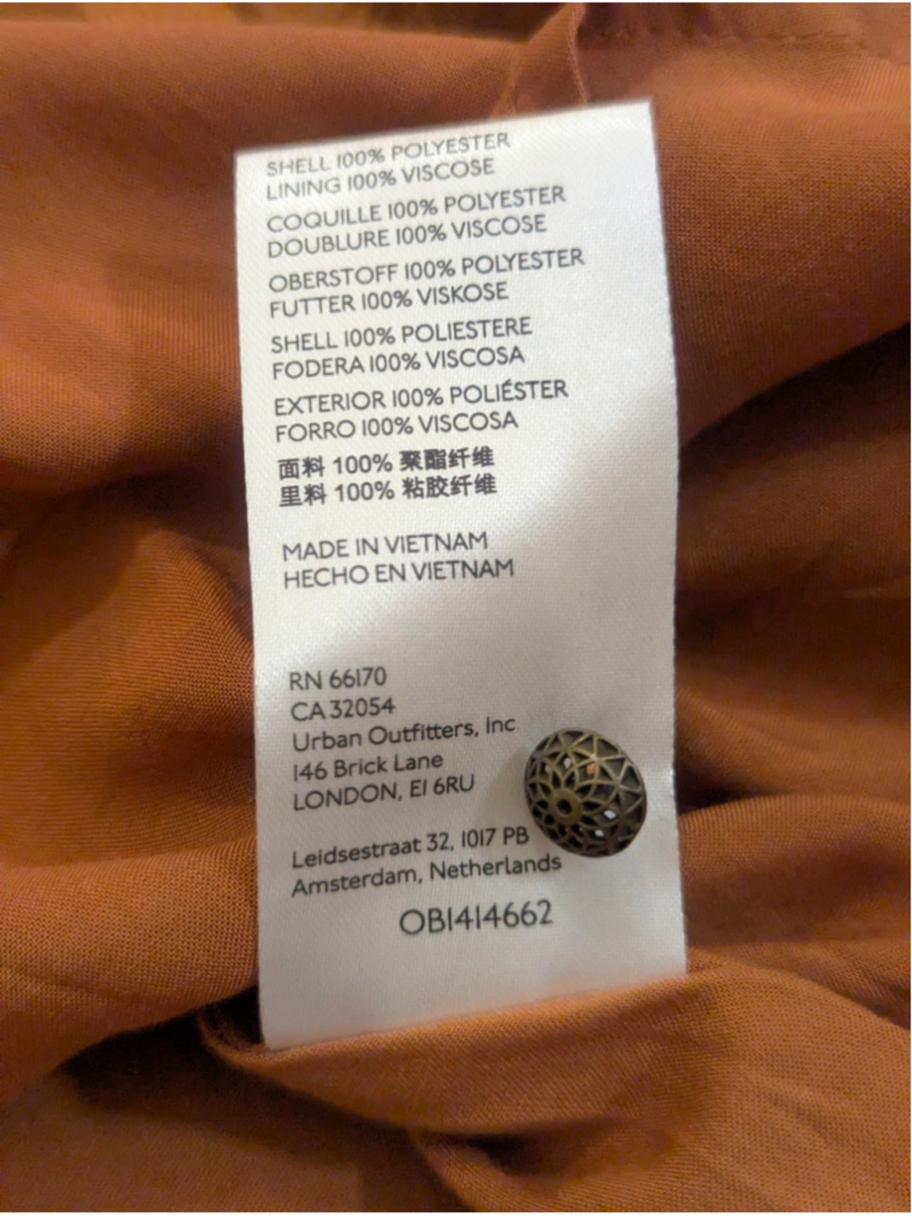 Anthropologie Jaquard Mini Dress Burnt Orange Floral Size 2 - Picture 14 of 14